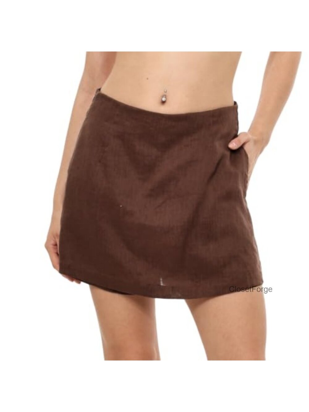 100% Linen Skorts Wide Leg High Waisted Mini Skort
